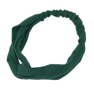 Simple Solid Elastic Cross Headwrap Dark Green